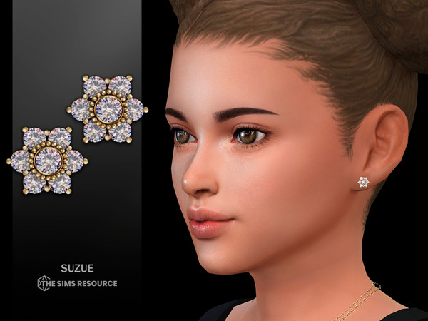 Sims 4 — Essence Earrings Child by Suzue — New Mesh (Suzue)