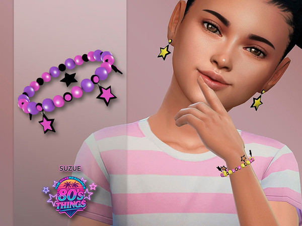 Sims 4 — 80s Things Stella Bracelet Child by Suzue — New Mesh (Suzue)