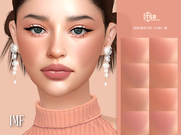 Sims 4 — IMF Kaylin Blush N.207 by IzzieMcFire — Kaylin Blush N.207 contains 8 colors in hq texture.