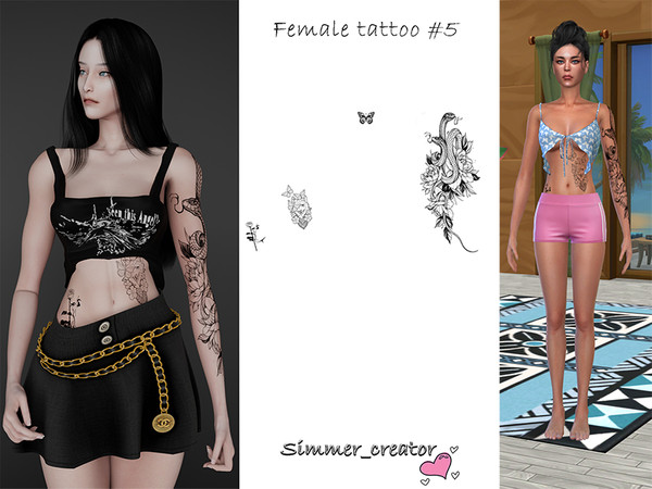 Sims 4 — Female tattoo #5 by Simmer_creator9 — Female tattoo Teen - Elder Can be used on Alpha skin