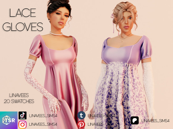 Sims 4 — RYLIE - LACE GLOVES by linavees — New Mesh