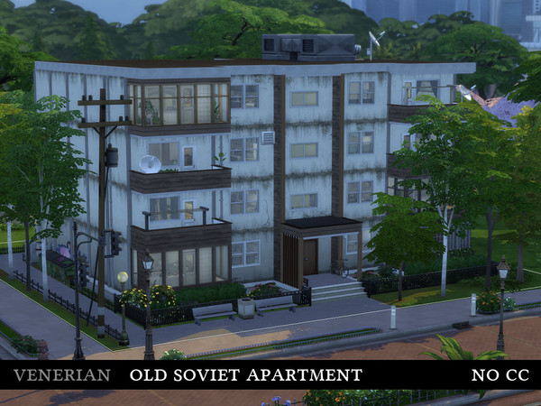 Sims 4 — Old Soviet Apartment Building by Venerian (No CC) by Venerian — An old apartment building inspired by the soviet