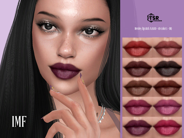 Sims 4 — IMF Henley Lipstick N.680 by IzzieMcFire — Henley Lipstick N.680 contains 10 colors in hq texture. Standalone