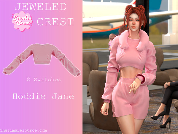 Sims 4 — (JC) Hoddie Jane by JeweledCrest — .All Texture Maps New Mesh 8 Colors HQ Compatible .please do not claim as