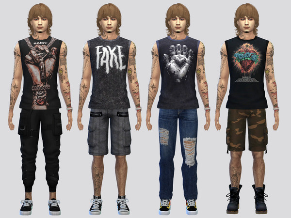 Sims 4 — Darko Tank Tops by McLayneSims — TSR EXCLUSIVE