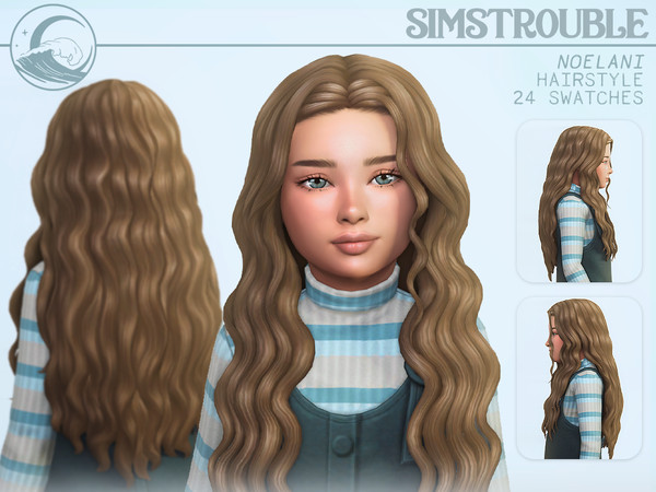 Sims 4 — simstrouble_ChildHair_NoelaniV3.package by simstrouble — A long, 2b curly hairstyle with a loose, flowing