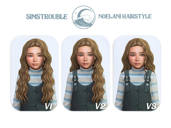 Sims 4 — simstrouble_ChildHair_NoelaniV1.package by simstrouble — A long, 2b curly hairstyle with a loose, flowing
