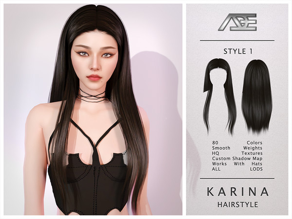 Sims 4 — Karina - Style 1 (Hairstyle) by Ade_Darma — Karina Hairstyle - Style 1 Karina from Aespa - UP Performance