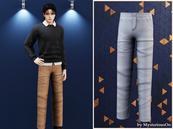 Sims 4 — Smart casual pants by MysteriousOo — Classic straight-fit pants for everyday wear in 12 colors