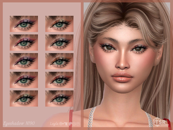 Sims 4 — Shimmery Eyeshadow (Eyeshadow N190) by Layla — Female Shimmery Eyeshadow Previews were made using HQ Mod