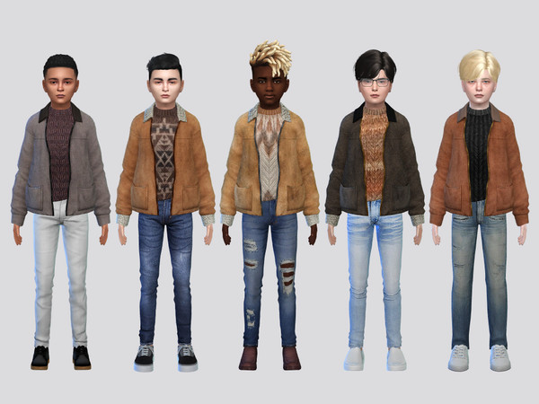 Sims 4 — Autumn Gamuza Jacket Boys by McLayneSims — TSR EXCLUSIVE