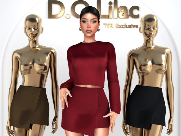 Sims 4 — Satin Mini Wrap Skirt DO2034 by DOLilac — Custom thumbnail