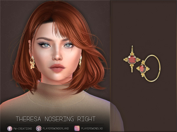 Sims 4 — Theresa Nosering Right by PlayersWonderland — Right side of my Theresa Nosering. - 9 Swatches