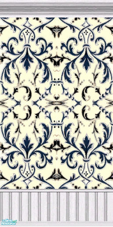 Sims 2 — White Borders Wall Set - Wall 1 by filizk — Modified Maxis wall with white borders in 7 different textures. 