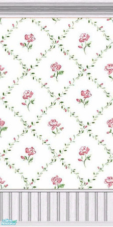 Sims 2 — White Borders Wall Set - Wall 5 by filizk — Modified Maxis wall with white borders in 7 different textures. 