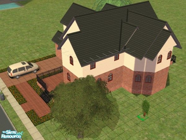 Sims 2 — CreationTwo_MediumBrickHome by wb_rumor — A medium sized brick home, with balcony in back. Has three bedrooms