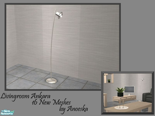 Sims 2 — Ankara Livingroom Floor Lamp by AnoeskaB — Modern Metallic Floor Lamp. Part of the Ankara Livingroom.