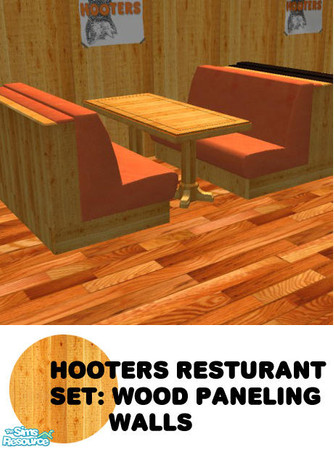 Sims 2 — Hooters Resturant - Wood Walls by agaliha5 — Wood paneling wall.