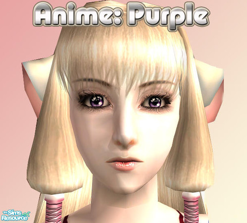 Sims 2 — Anime: Purple by Lady Darkfire — Anime-style eyes carefully designed to help give expressive elements to your