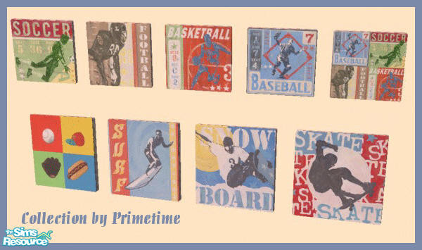 Sims 2 — Primetime's Teen Sport Prints by Primetime024 — This is a collection for your Teen Sim or any Sim that loves