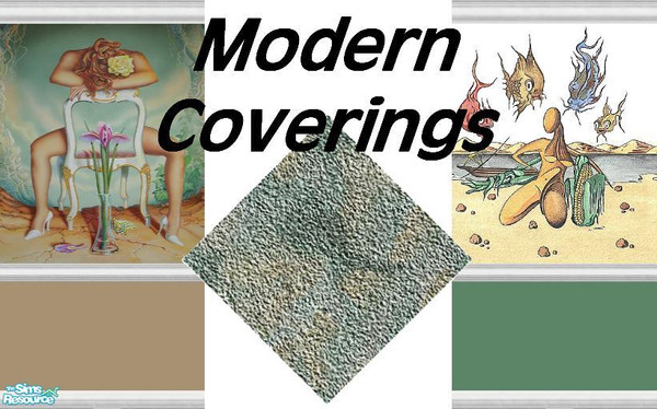 Sims 2 — Modern Coverings by Lorah — Beautiful set done in beige, cream, mint, yellow, etc.