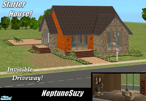 Sims 2 — NSC Starter House 21 by Neptunesuzy — Your sims will love this 2 bedroom Starter House complete with Pool and