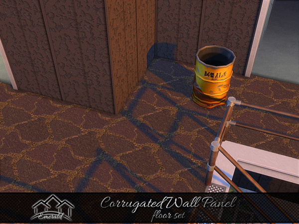 Sims 4 — Corrugated Wall Panel floor 2 by Emerald — Corrugated wall panel adds a rustic appeal antiquated look
