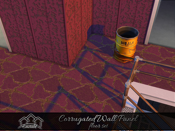 Sims 4 — Corrugated Wall Panel floor 3 by Emerald — Corrugated wall panel adds a rustic appeal antiquated look
