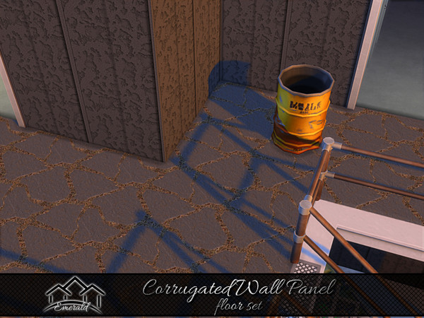 Sims 4 — Corrugated Wall Panel floor 4 by Emerald — Corrugated wall panel adds a rustic appeal antiquated look