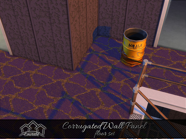 Sims 4 — Corrugated Wall Panel floor 5 by Emerald — Corrugated wall panel adds a rustic appeal antiquated look