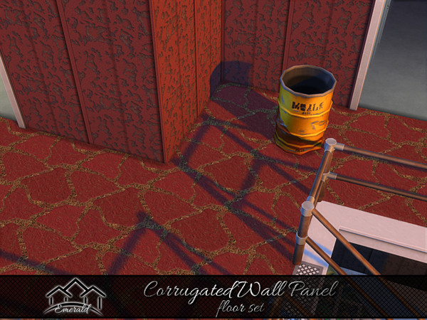 Sims 4 — Corrugated Wall Panel floor 6 by Emerald — Corrugated wall panel adds a rustic appeal antiquated look