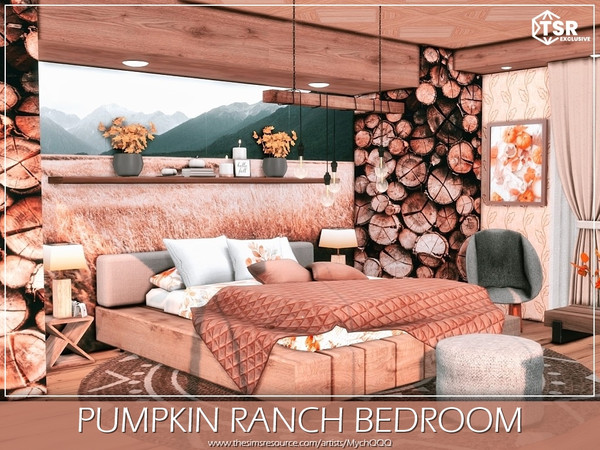 Sims 4 — Pumpkin Ranch Bedroom by MychQQQ — Value: $ 11,875