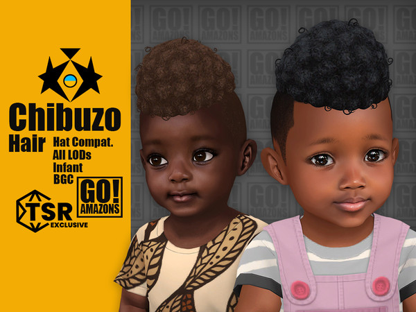 Sims 4 — Chibuzo Hair by GoAmazons — Cute quiff afro styled hair for infants.