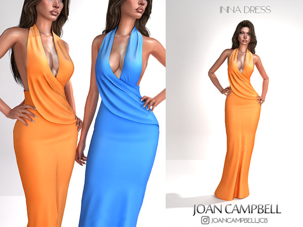 Sims 4 — INNA DRESS by Joan_Campbell_Beauty_ — 12 swatches Custom thumbnail Original mesh
