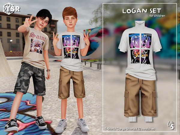 Sims 4 — (Wisteria) Logan_T-Shirt for children.package by WisteriaSims — Cool just like the grown ups Perfect for