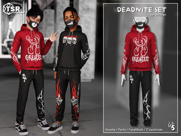 Sims 4 — Deadnite Set for children by WisteriaSims — Take your little boys sims street style to the next level Includes: