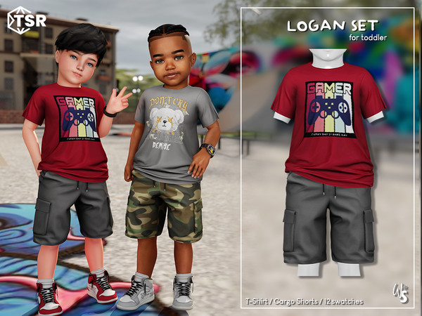 Sims 4 — (Wisteria) Logan_T-Shirt for toddler.package by WisteriaSims — Cool just like the grown ups