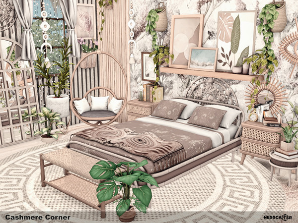 Sims 4 — Cashmere Corner by Nessca — The Cashmere Corner is a luxurious and highly functional bedroom. Light finishes,