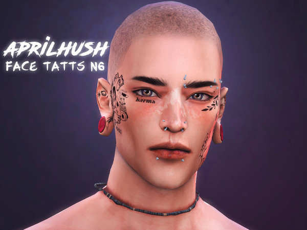 Sims 4 — [aprilhush] face tatts N6 by aprilhush — 47 swatches