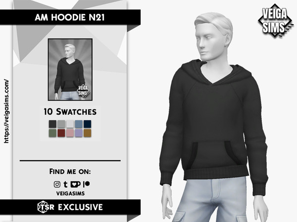 Sims 4 — AM HOODIE N21 by David_Mtv2 — For teen to elder;