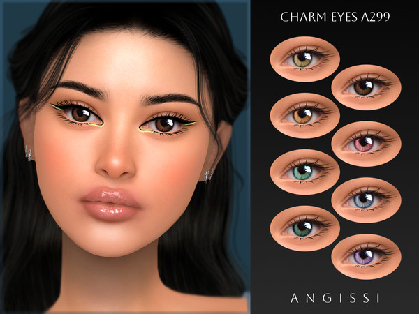Sims 4 — Charm Eyes A299 by ANGISSI — PREVIEWS MADE USING HQ MOD Facepaint category