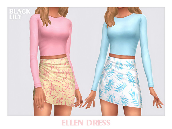 Sims 4 — Ellen Dress by Black_Lily — YA, A, Teen