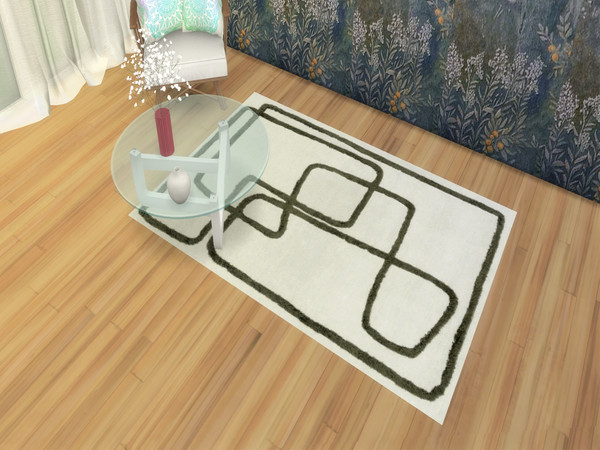 Sims 4 — Loop Line Rug by lavilikesims — Comes in 9 colours, a rug for any occasion