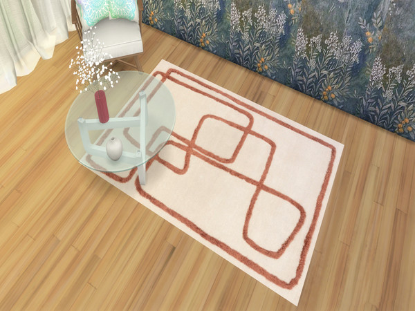 Sims 4 — Loop Line Rug by lavilikesims — Comes in 9 colours, a rug for any occasion