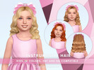 Sims 4 — Instrument Hair Kids - Right by SonyaSimsCC — - Wavy medium-length hair with curls. Pulled back one side. - All