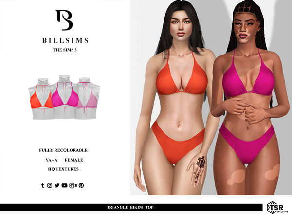 Sims 3 — Triangle Bikini Top by Bill_Sims — This bikini top features a minimalist triangle design and a plunge neckline!