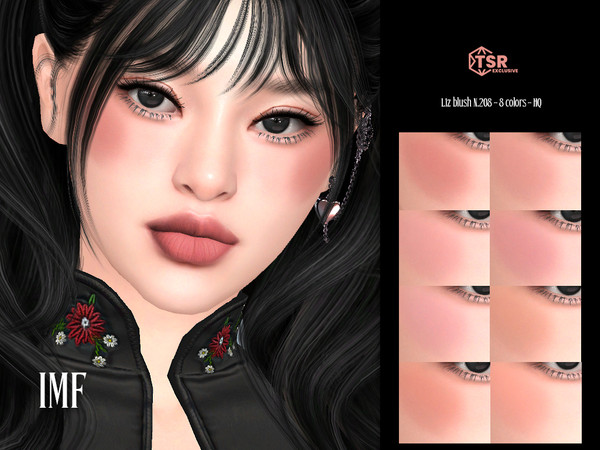 Sims 4 — IMF Liz Blush N.208 by IzzieMcFire — Liz Blush N.208 contains 8 colors in hq texture.