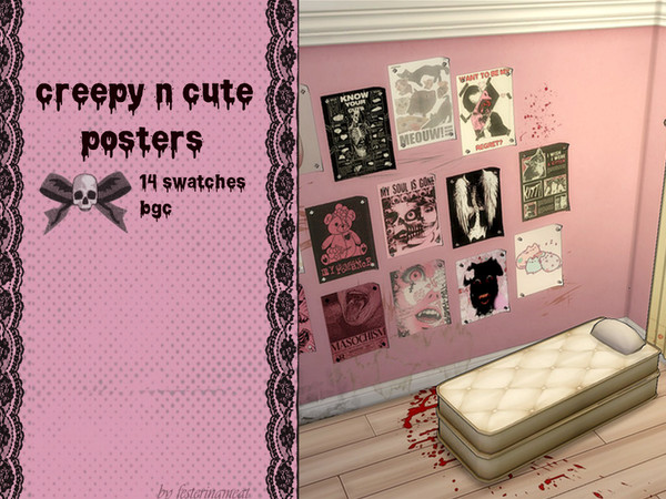 Sims 4 — festeringmeat - creepy n cute posters by festeringmeat — i don't own any of these, i found them all on pinterest