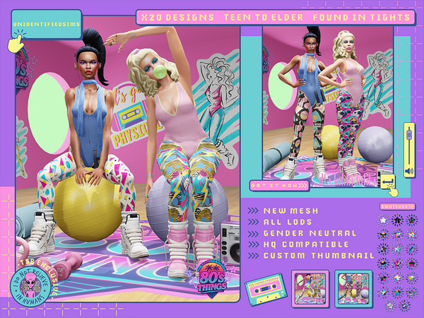 Sims 4 — 80s Things Aerobic Leggings by unidentifiedsims — 20 Designs
