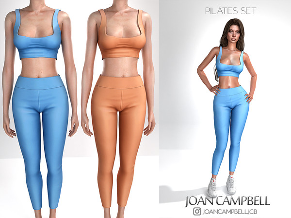 Sims 4 — JCB PILATES PANTS.package by Joan_Campbell_Beauty_ — INCLUDES: TANK TOP (TOP)